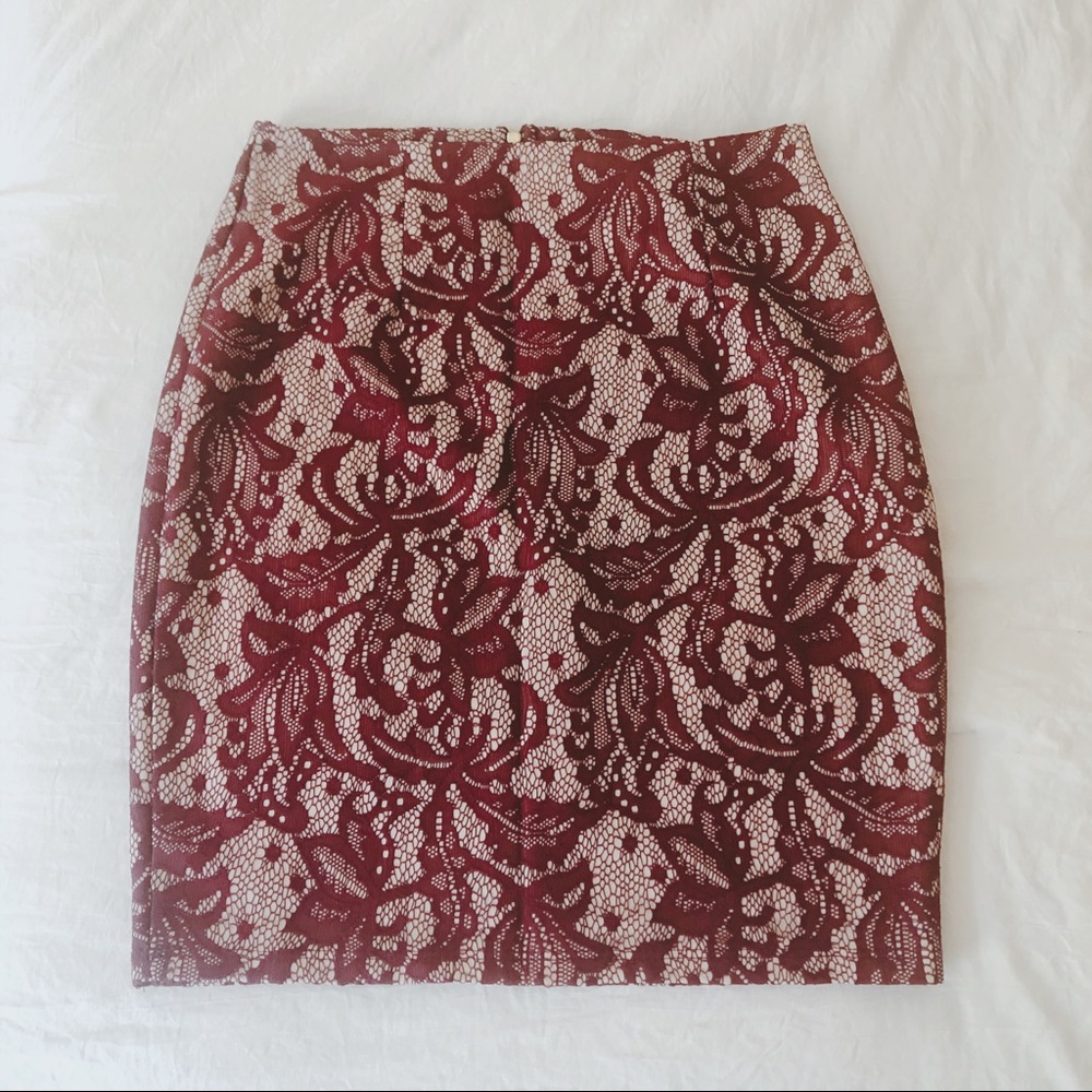 Red Lace Miniskirt